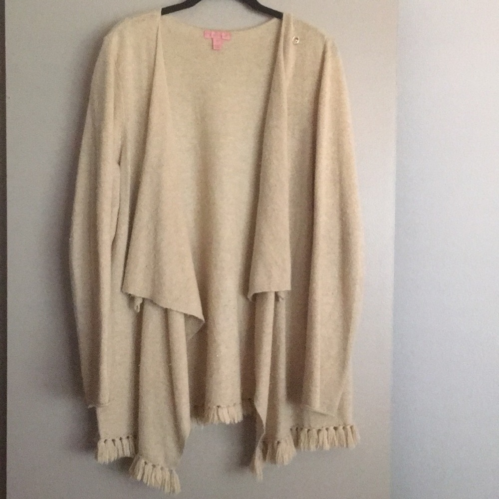 Lilly Pulitzer 100% cashmere nude cardigan